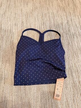 ACTA Sweetheart Tank Navy Polka Dot Top